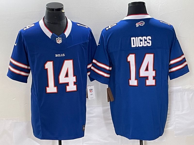 Men Buffalo Bills #14 Diggs Blue 2023 Nike Vapor Limited NFL Jersey style 1->women nfl jersey->Women Jersey